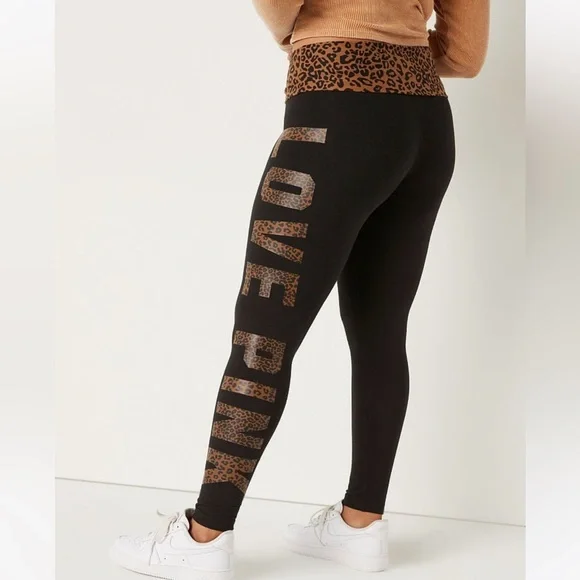 VS PINK Cotton Mid Rise Foldover Leggings Medium - Picture 3 of 8